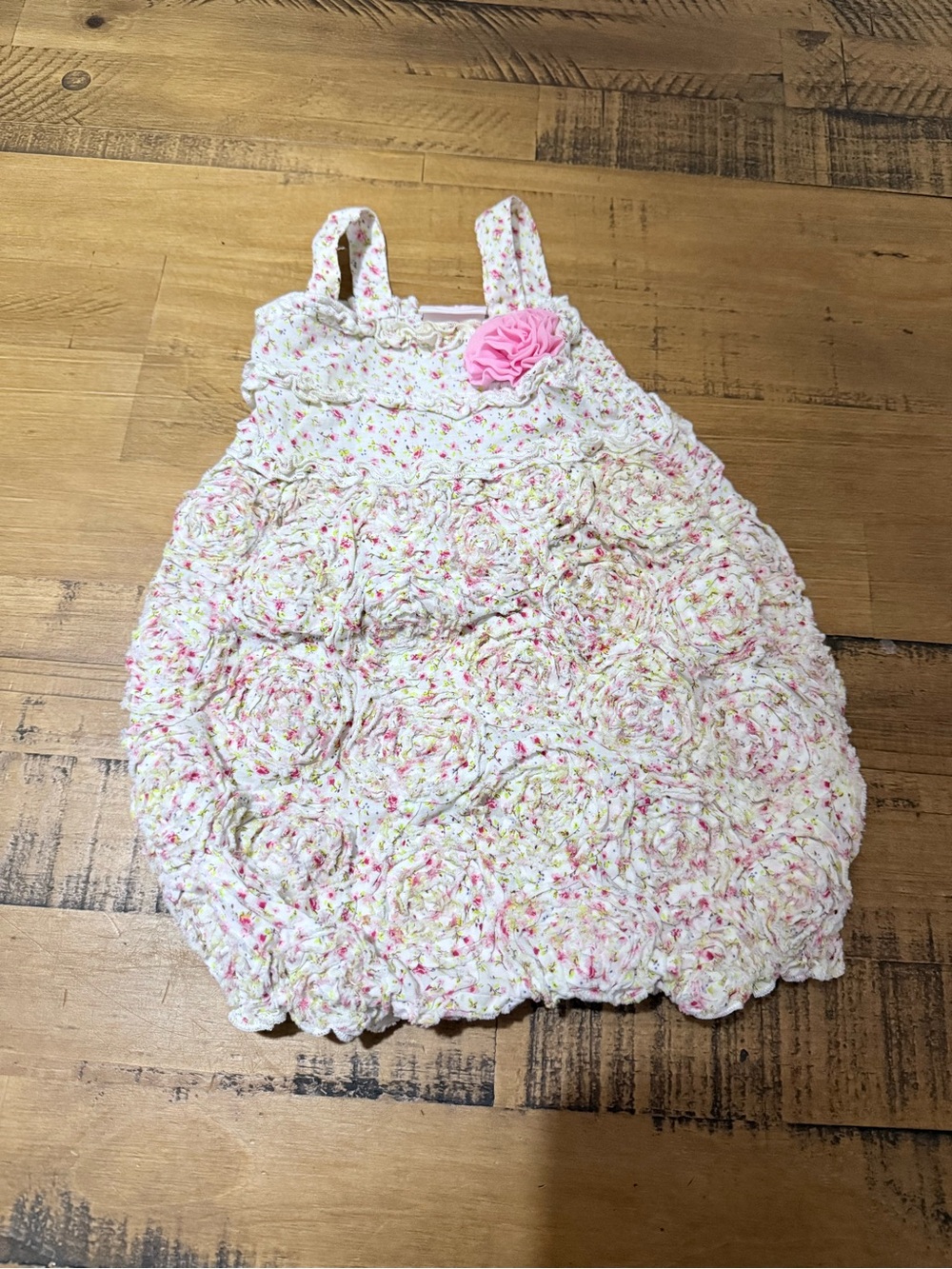 Nannette baby girl romper with pink floral 12 months